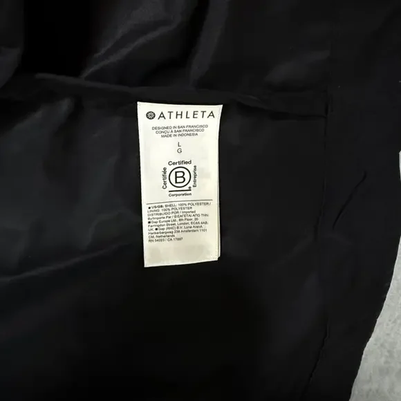 Athleta Size Large Windout Jacket Long Rain Coat Black Hooded - Picture 9 of 12